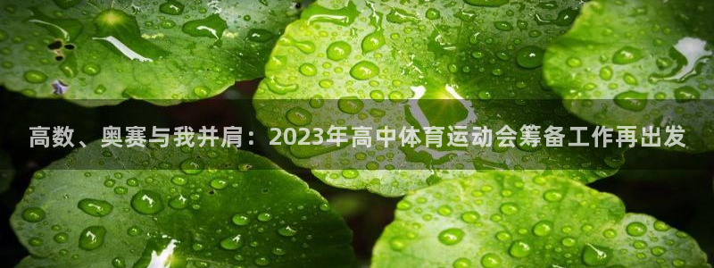 米兰体育：高数、奥赛与我并肩：2023年高中体育运动会筹备工作再出发